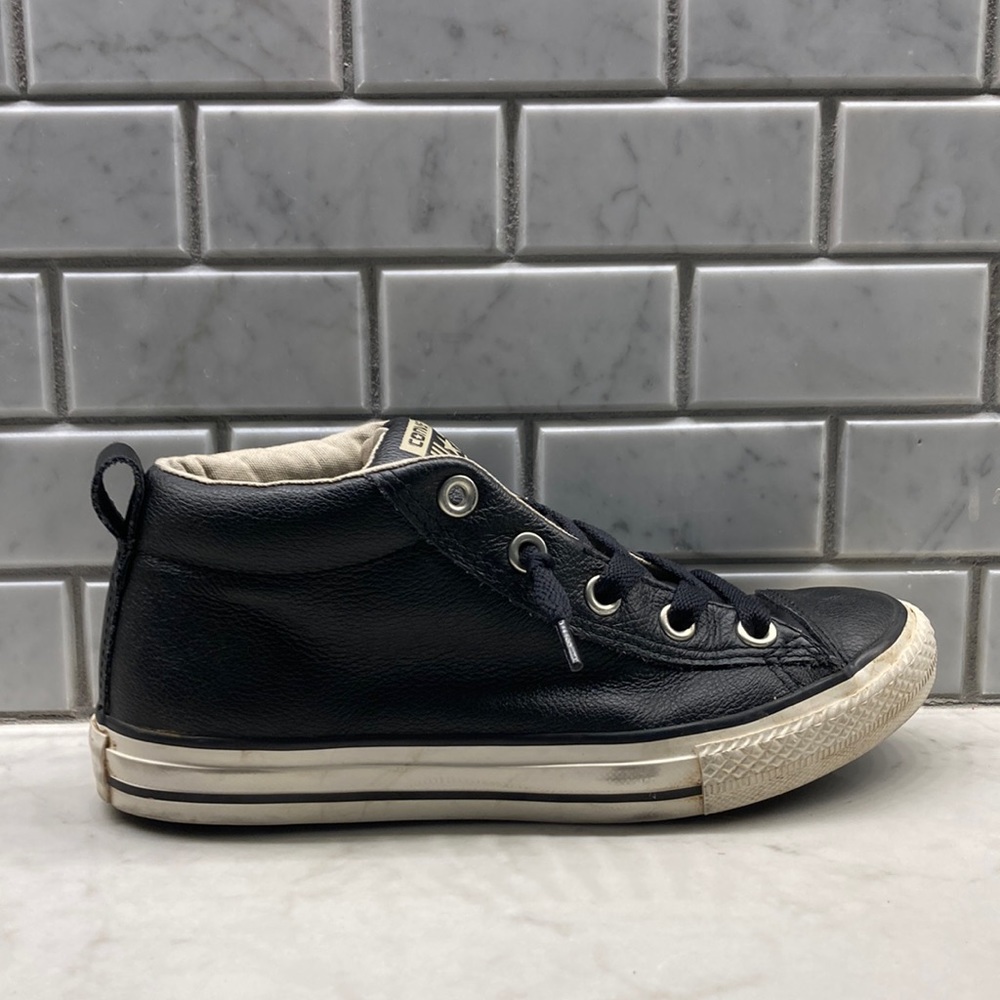Converse All Star Chuck & Taylor, Black leather. US size 3.5
